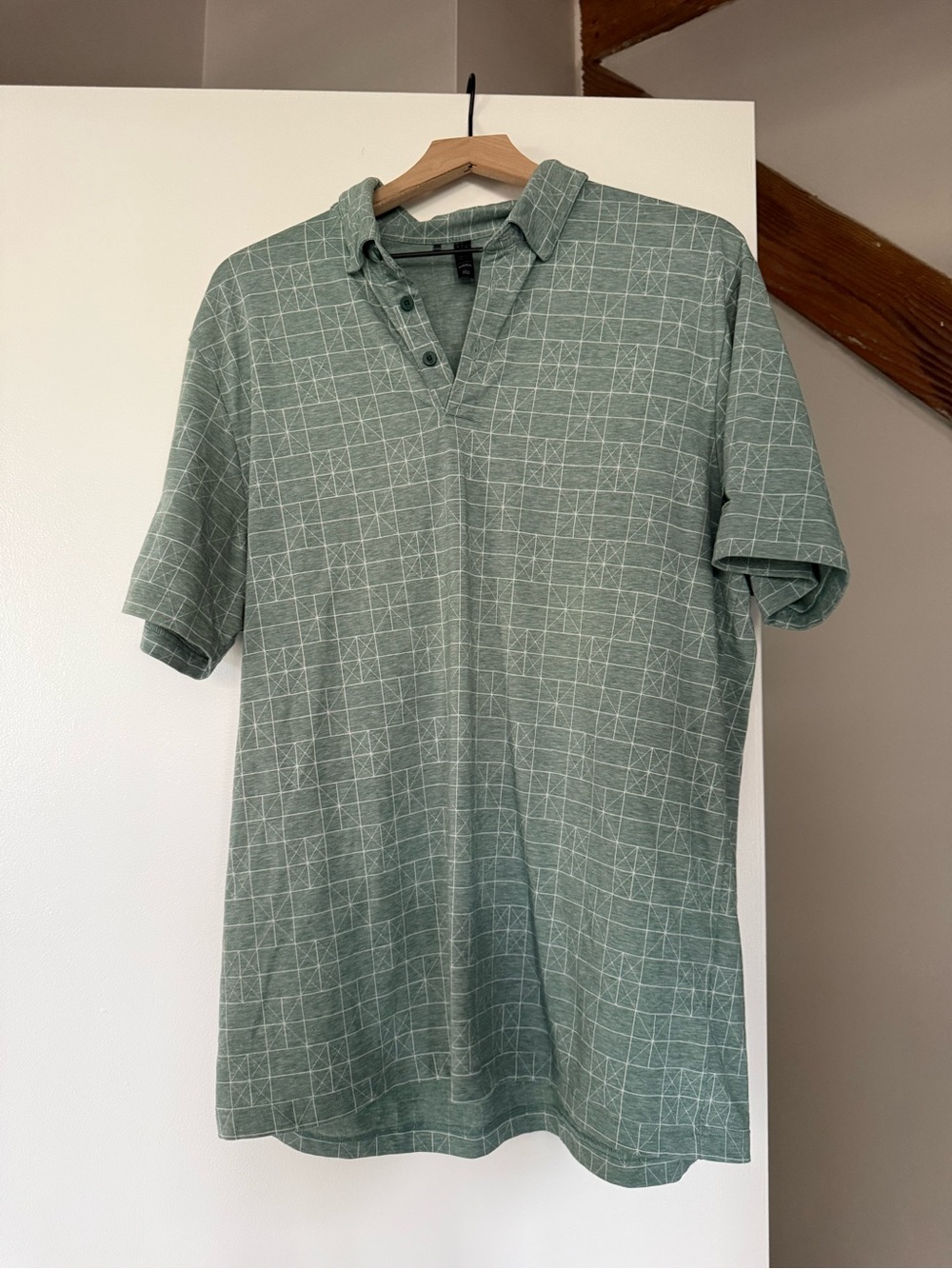 adidas Men's Sage Green Grid Polo